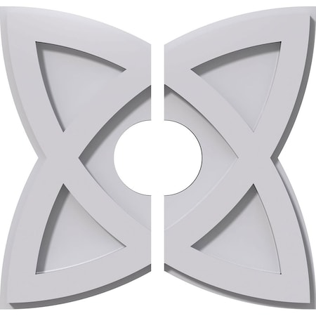 Ekena Millwork Cosmo Architectural Grde PVC Contemporary Ceiling Medallion, Two Piece, 12"OD x 3"ID x 4 1/2"C x 1"P CMP12CM2-03000